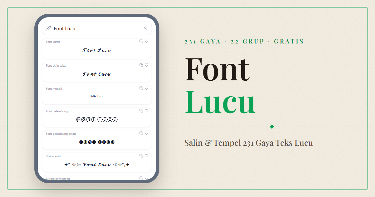 Generator Font Lucu — Salin & Tempel 231 Gaya Teks Lucu
