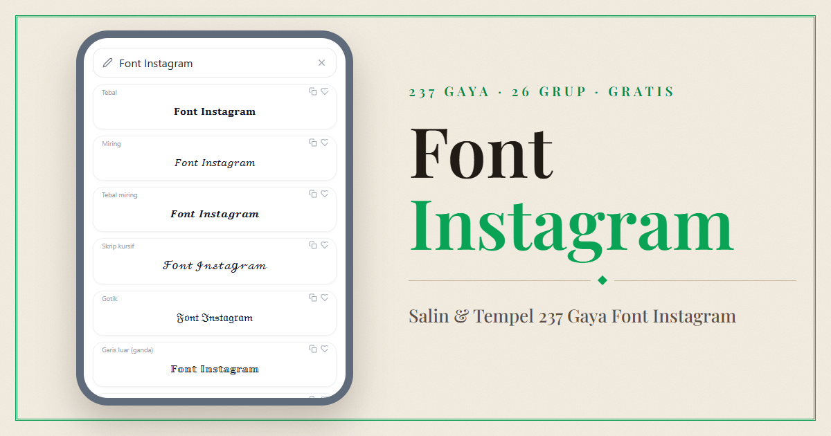 Generator Font Instagram — Salin & Tempel 237 Gaya Font IG