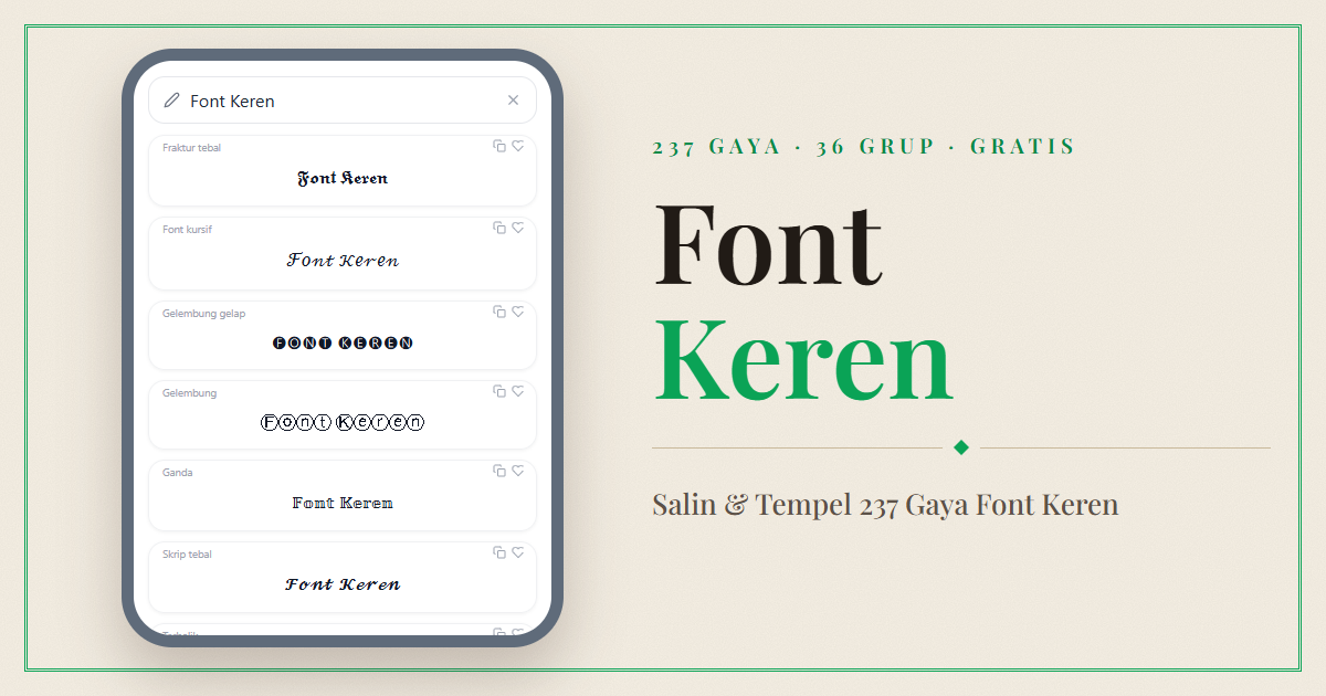 Generator Font Keren — Salin & Tempel 237 Gaya Font Keren